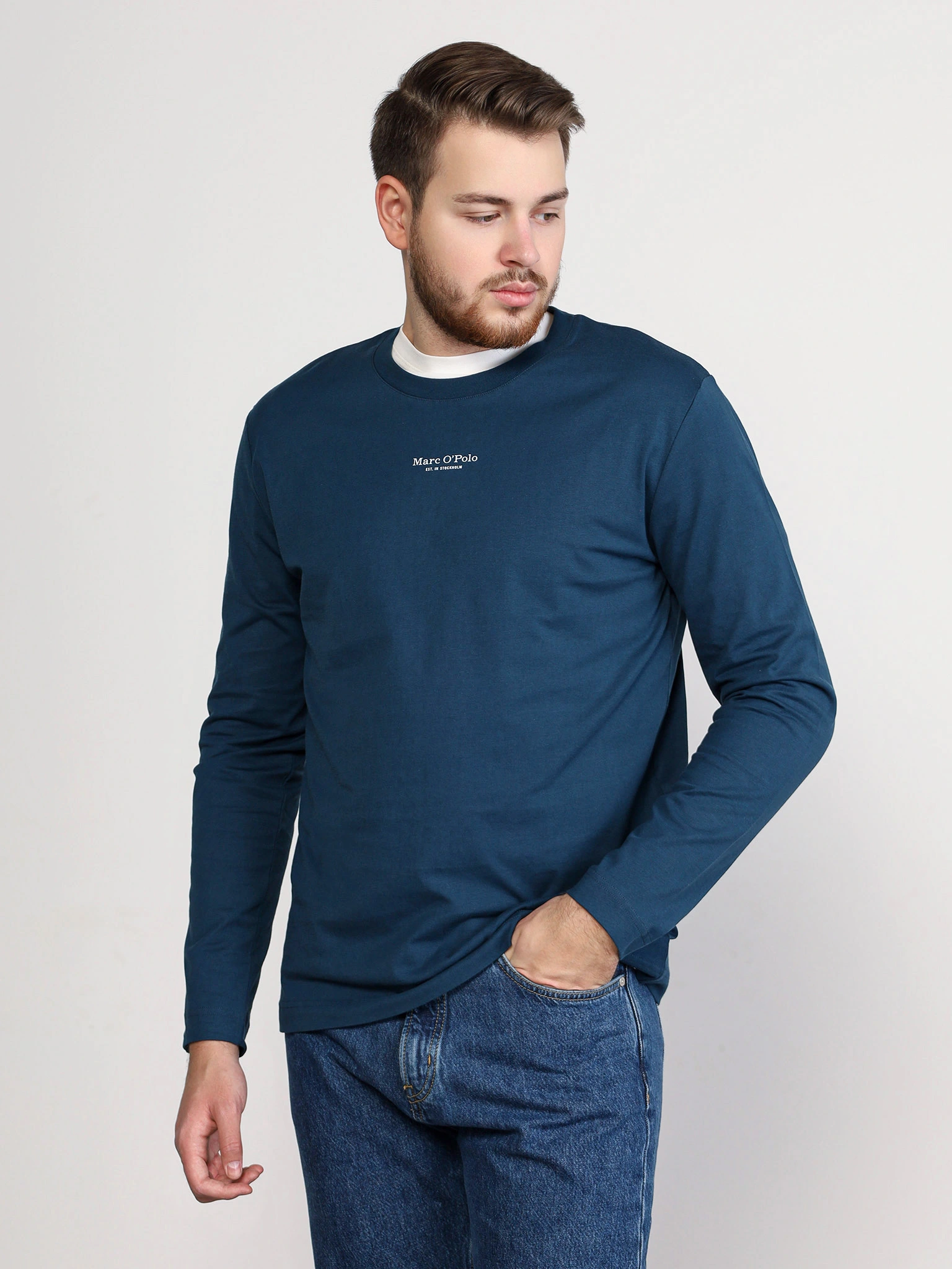 Футболка синего цвета из хлопка